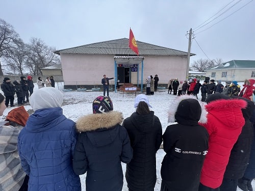 Акция «Блокадный хлеб» прошла в школе села Жаны-Жер Чуйской области Киргизии